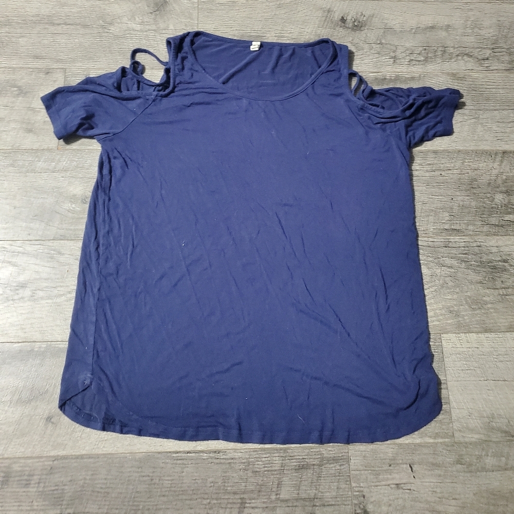 Navy Blue Criss Cross Shirt